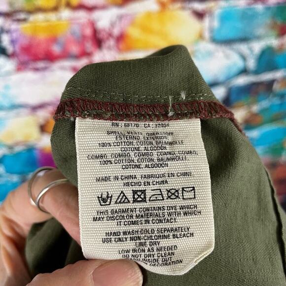 Anthropologie Hei Hei Green Jacket button Front Lightweight Shirt Size XS - Picture 4 of 11